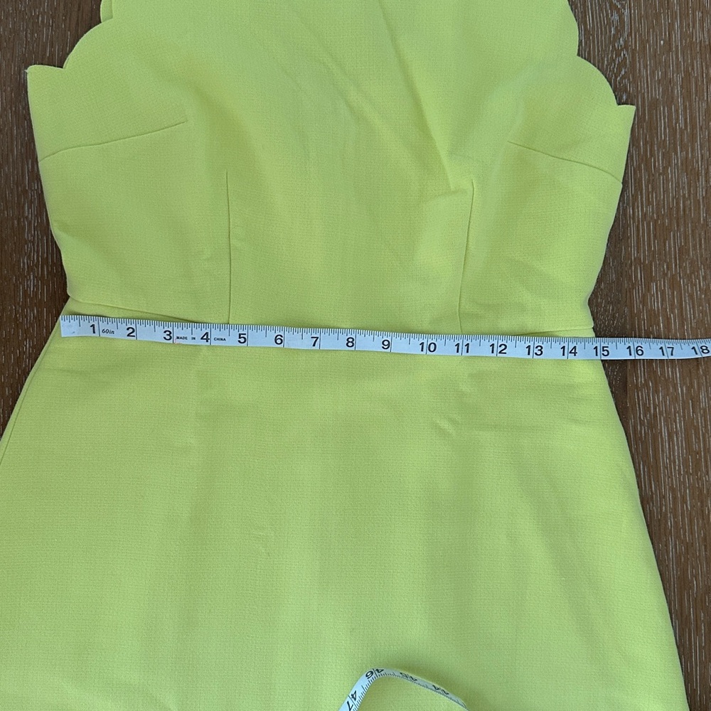 LOFT Lemon Yellow Scalloped Collar Mini Dress size 4 - Picture 9 of 9